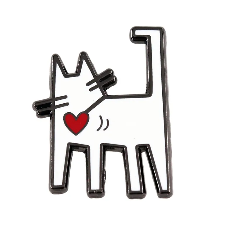 Kais Harling Art Cat المينا دبوس شعبية الكتابة على الجدران نمط بروش معدني حقيبة ظهر الطالب ملحق هدية مجوهرات فريدة من نوعها #2