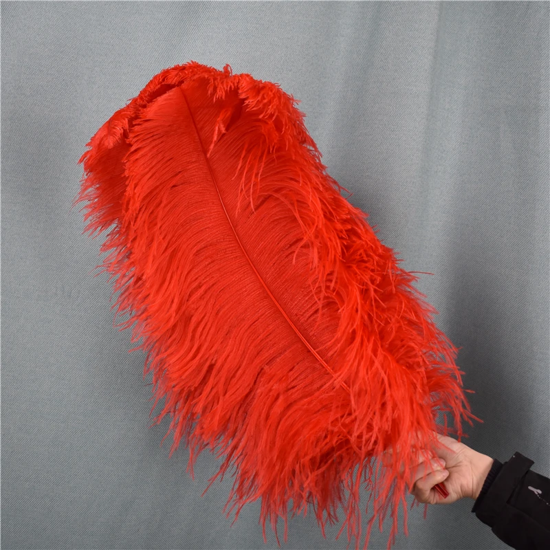 Red Ostrich Feather Plumes Decor 15-70cm Ostrich Feathers for Crafts Carnaval on The Middle of The Table Centerpieces Decorative