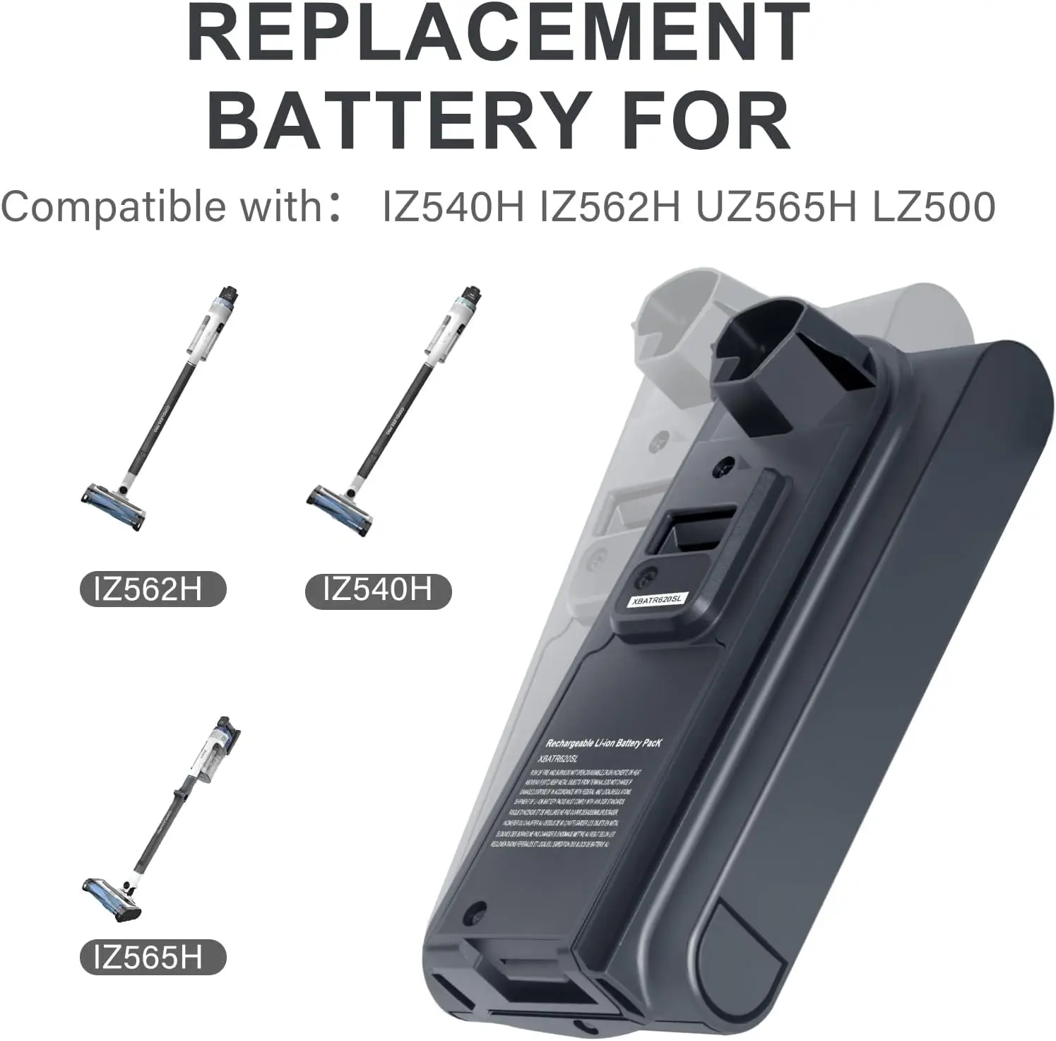 

Replacement for Shark XBATR620SL Battery for IZ540H IZ562H UZ565H LZ500 Shark Cordless Vacuum Cleaners,Lithium Ion Battery