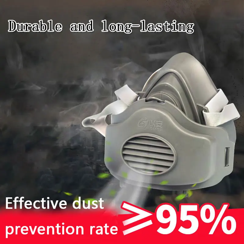House Clean Work Safety Rubber Mask Cotton Filter Half Face Dust Mask Dust Respirator Dust-Proof for Carpenter Builder Polishing