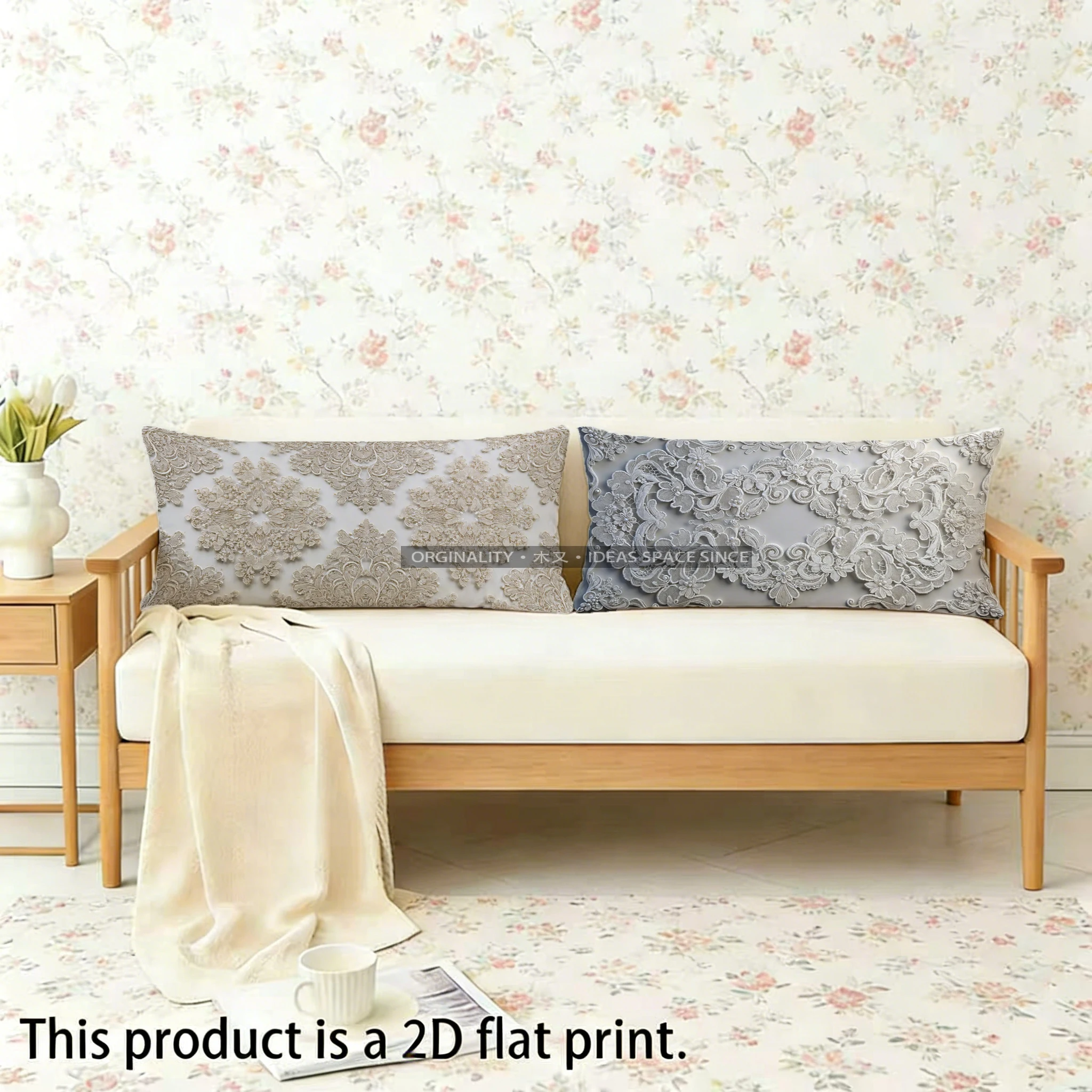 Elegant Floral Patterned Pillowcases Suitable For Sofa Bedroom Car Pillow Cover Cushion Rectangular Back Cushion
