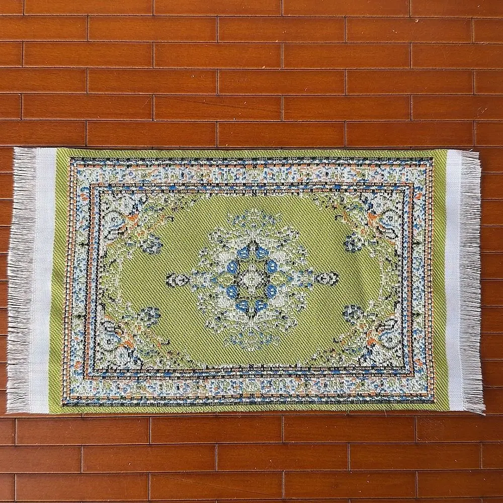 Creative 1/12 Dollhouse Carpet Floral Pattern Multicolor Dollhouse Rug Scene Model Playing House Mini Floor Coverings Dollhouse