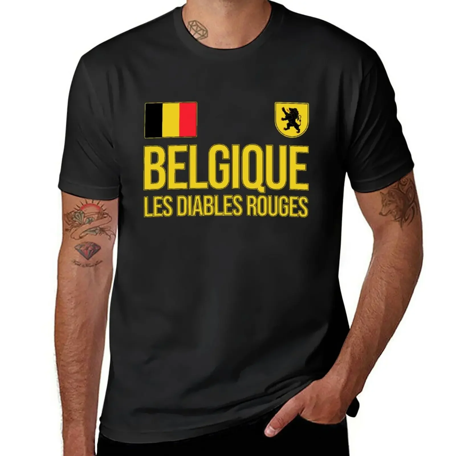 Belgique Les Diables Rouges Belgium Support T-Shirt shirts graphic tees sweat korean fashion mens clothes