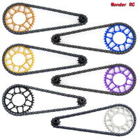 Steel 10T Front Gear + 36T Rear Gear + 70-section Sprocket Chain Set For LOSI 1/4 Promoto-MX Motorcycle RC Upgrade Accessories