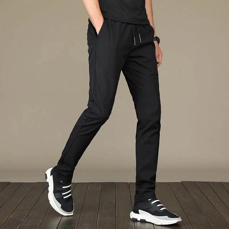 2023 New Summer Versatile Casual Men's Clothing Loose Straight Non Ironing Quick Drying Sports Slim Fit Trendy Polyester Pants