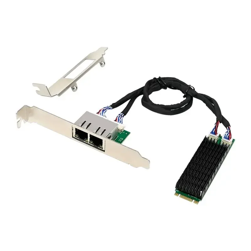 NVME M.2 B+M I226-T2 Dual Electrical Port 2.5G Ethernet Card Server Industrial Control