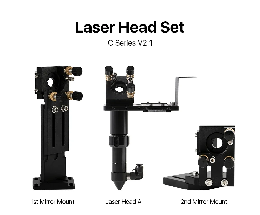 

CO2 Laser Head Set Dia.18mm FL38.1&Dia.20 FL50.8/63.5/101.6mmZnSe Focus Lens Dia.25m Mirror for Laser Engraving Machine