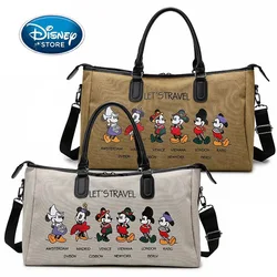 Disney Mickey Mouse Printing Shoulder Bag Short-Distance Travel Bag Large-Capacity Canvas Gym Bag Tote Waterproof Wear-Resistant