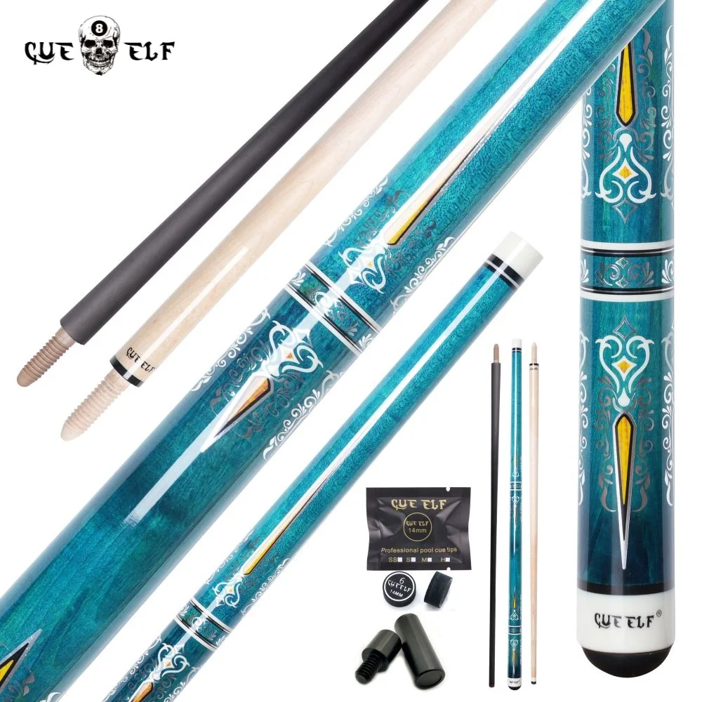 

Cueelf Durable Double Shaft Wood Joint Carom Pool Cue Stick Canada Hard Maple Carbon Fiber Pool Cue Carom Billiard Cues