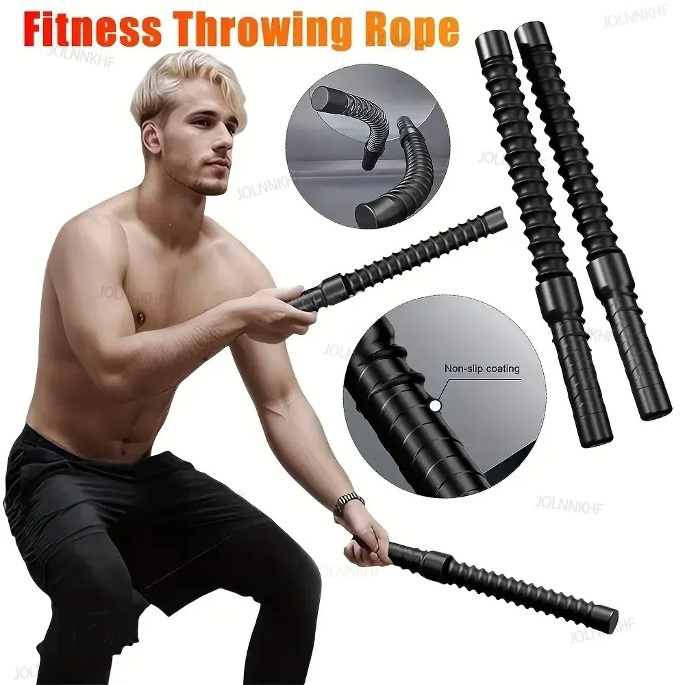 2Pcs Ropeless Battle Ropes for Home Gym, Cordless Exerciser Rope, Heavy Duty Weighted Wireless Battle Ropes, Exercise Equipment