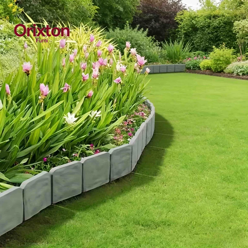 Assembleable Imitation Stone Plastic Fence20Packaged Outdoor Flower Bed Decorative Fence Villa Courtyard Border Garden Decorativ