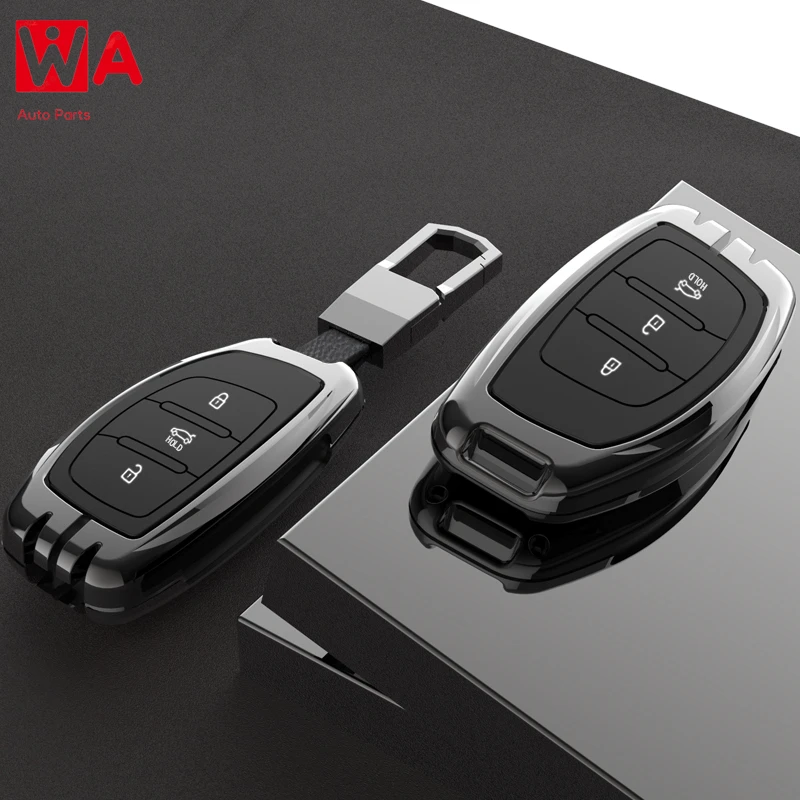 

Zinc Alloy Car Key Case Cover For Hyundai I10 I20 I30 HB20 IX25 IX35 IX45 HB20 2015 High Quality Smart Key Shell Car Styling