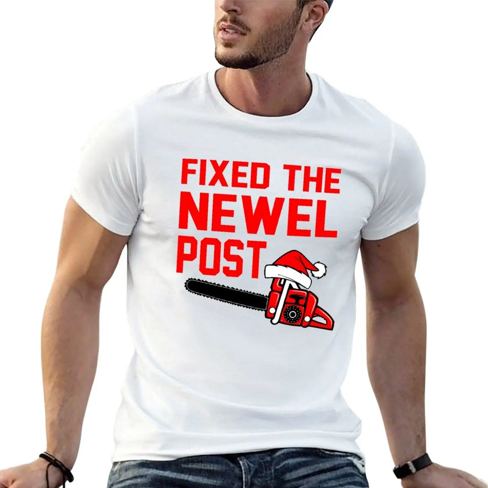 Christmas - Футболка Newel Post T-Shirt Basic Simple Casual с короткими рукавами
