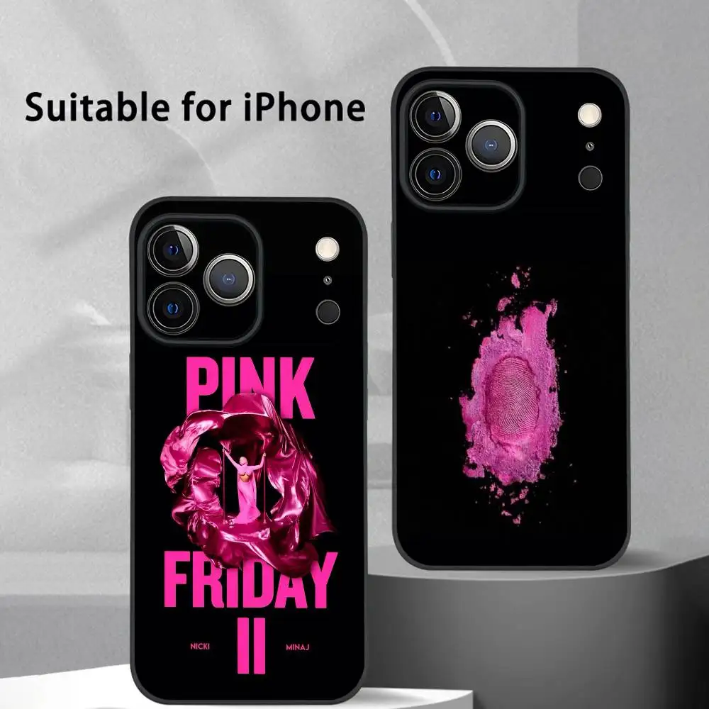 N-Nicki Minaj Pink F-Friday Phone Case For iPhone 17 16 15 14 13 12 11 Pro Max Plus Mini Black Frosted Soft Shell Funda