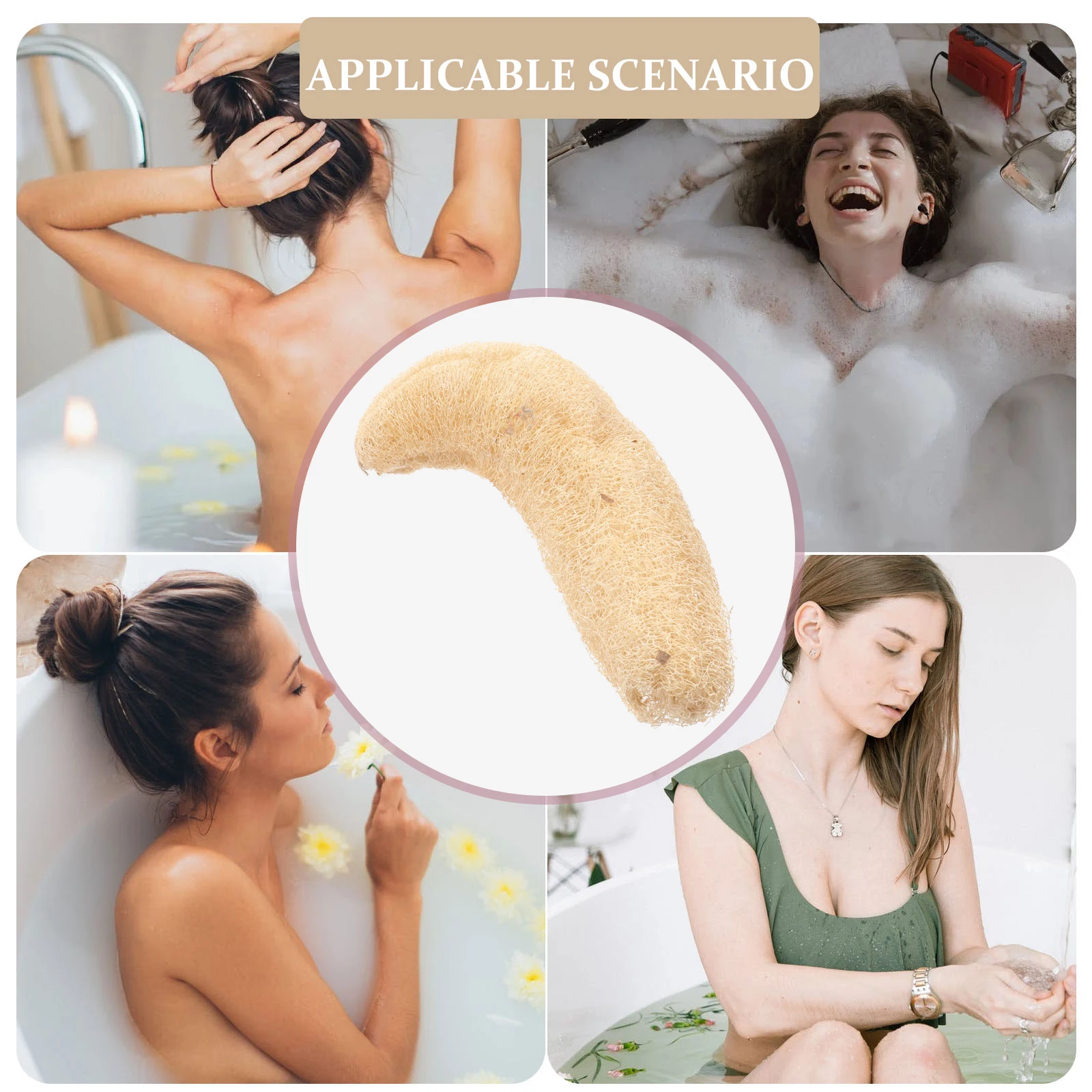 

1pc Natural Loofah Bath Sponge Scrubber Shower Exfoliating Skin Polisher Household Cleaning Tool Softened Warm Water Prep
