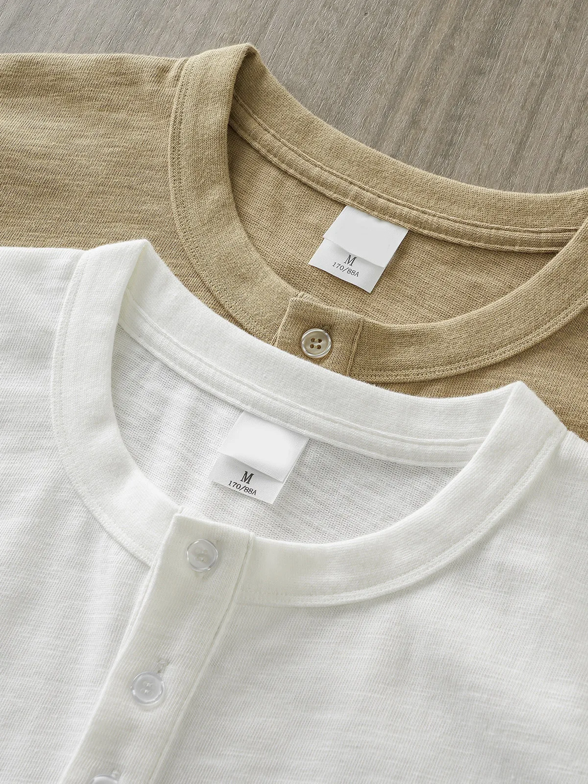 Dukeen 320g Heavyweight Henley Shirt for Men Short Sleeved Summer 100% Cotton Oversized White T Shirt Man Clothing