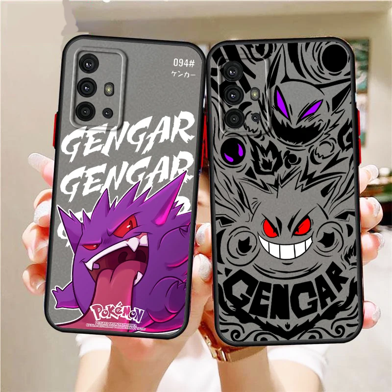 Cartoon P-Pokemones G-Gengars Frosted Translucent For Samsung Note 20 A35 A03 A54 A31 A22 A34 A14 A24 A04 A55 5G TPU Phone Case