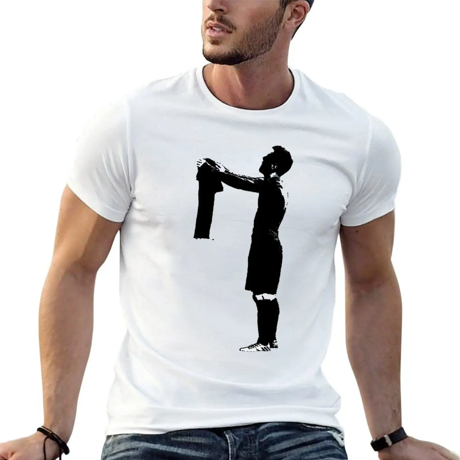

Messi's Celebration B&W T-Shirt t shirt men 100% cotton luxury brand t shirt man casual man t shirts cotton T-Shirt