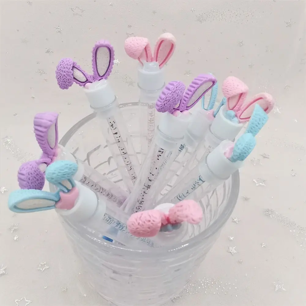 Brosse à mascara en forme d'oreilles de lapin, peigne rond, tube transparent créatif, anti-poussière, multicolore