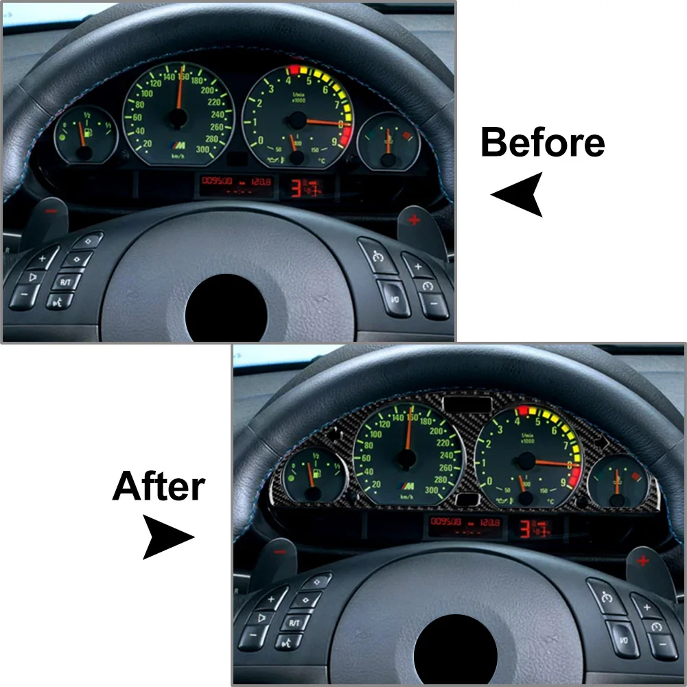 Dashboard Gauge Panel Cover Trim Carbon Soft Epoxy Coating For BMW E46 318d 3 Series 1998 1999 2000 2001 2002 2003 2004 2005