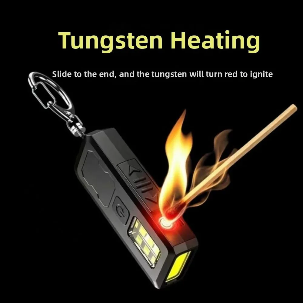Hands-free Magnetic Base LED Inspection Light Portable Clip-on UV Flashlight TYPE-C Charging Waterproof Mini Flashlight Campers