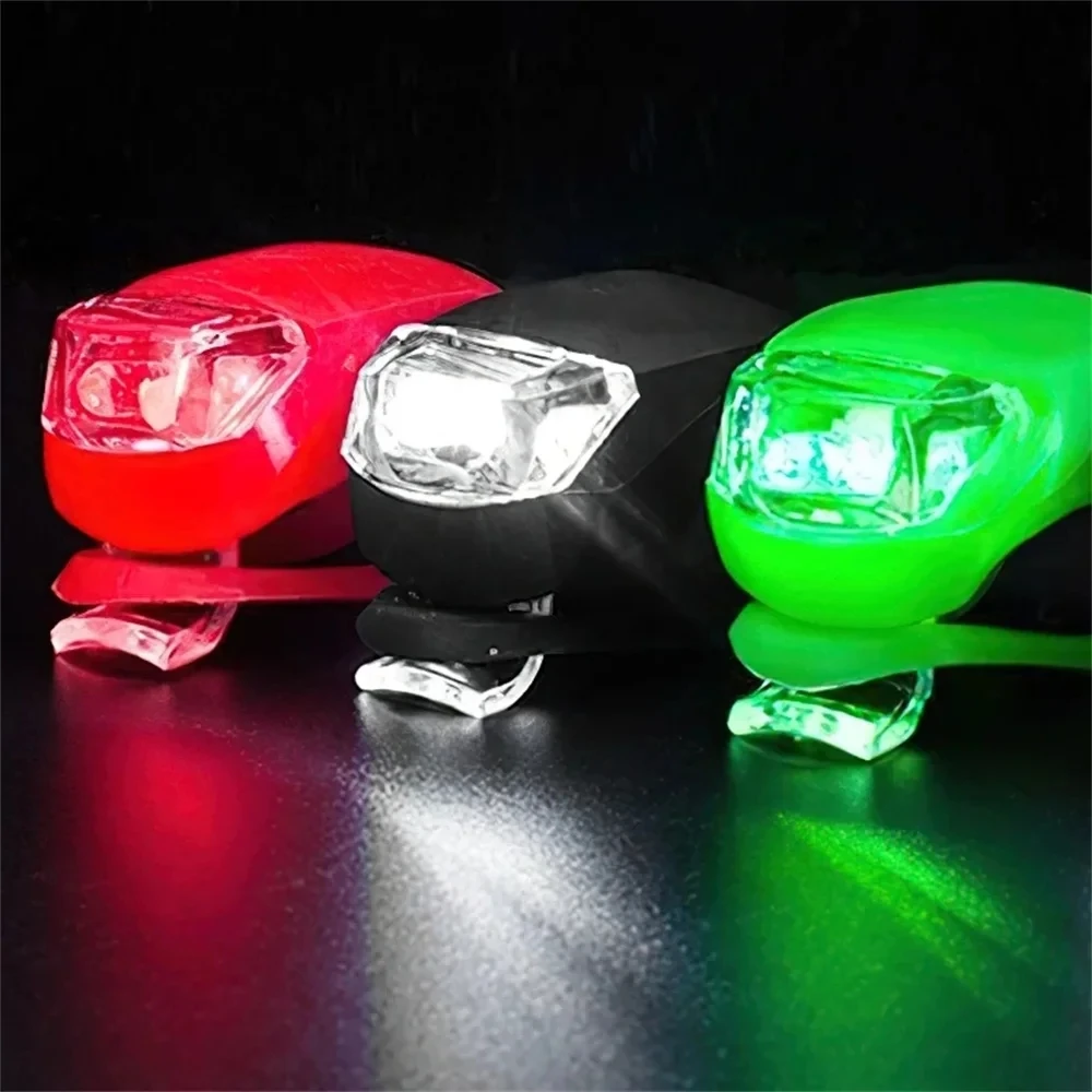 Bike Front Light Silicone LED Front Rear Wheel Bicycle Light Flash Safety Warning Light Waterproof Tail Lamp Bicycle Accessories