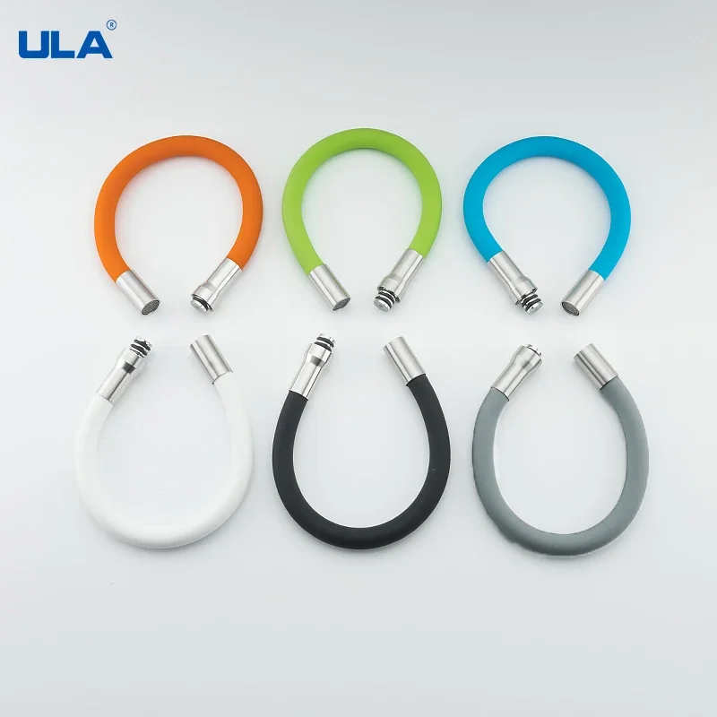 ULA Flexible Hose Silicone Tube Kitchen Faucet Accessories 360 Degree Rotate Water Tap Filter General Interface