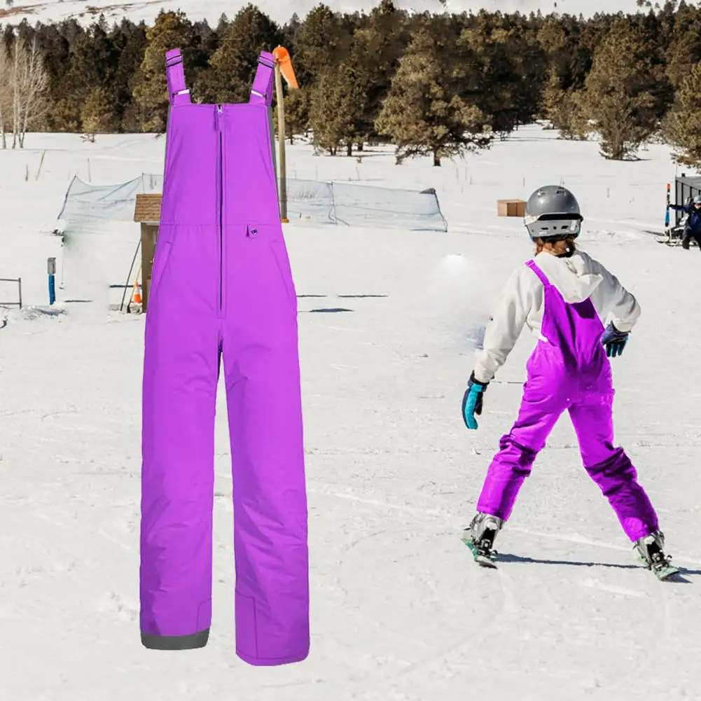 Women Ski Pants Thickened Snow Pants Winter Waterproof Windproof Jumpsuits Outdoor Camping Ski Trousers Cold Weather Overalls