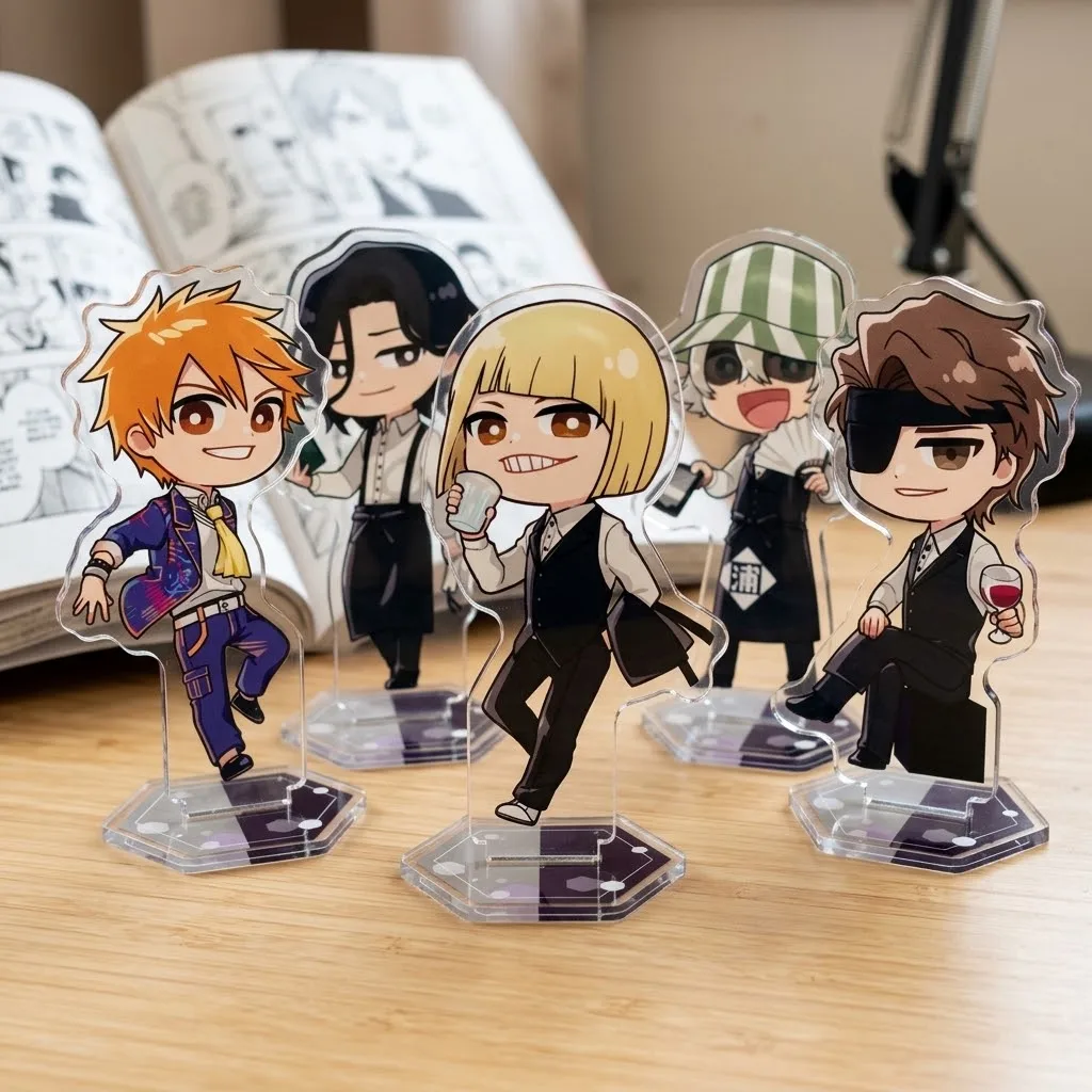 Hot 10cm Anime Bleach Acrylic Stand Figure Desktop Decoration Collectible Ornament Cartoon Character Model Gift Fans Keychain