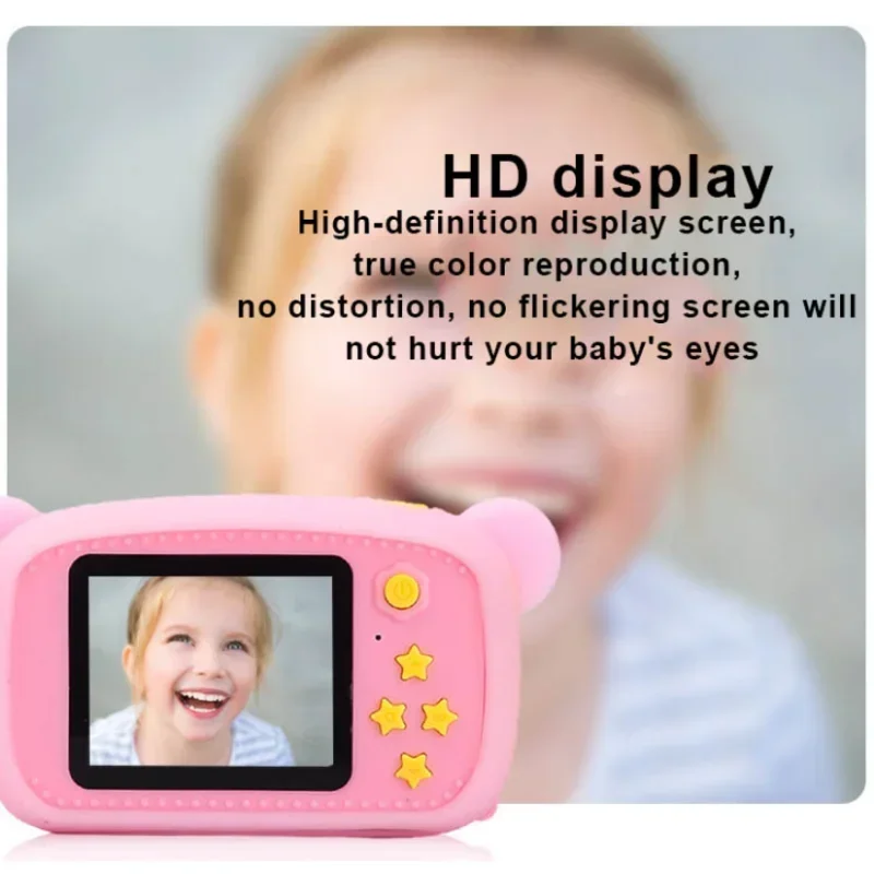 Appareil photo numérique électronique HD pour enfants, jouets mignons pour enfants, mini caméras vidéo roses et bleues, cadeau d'anniversaire pour filles et garçons, 1080P