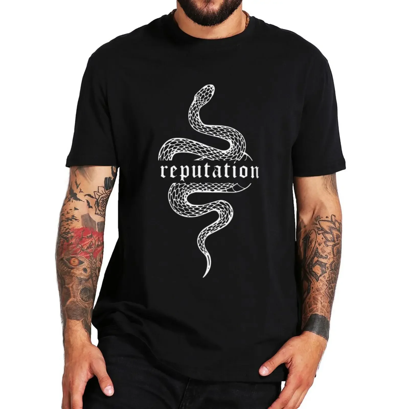 

Snake Reputation In The World T Shirt Short Sleeve Cotton Casul Summer Tops Tee Tshirt EU Size