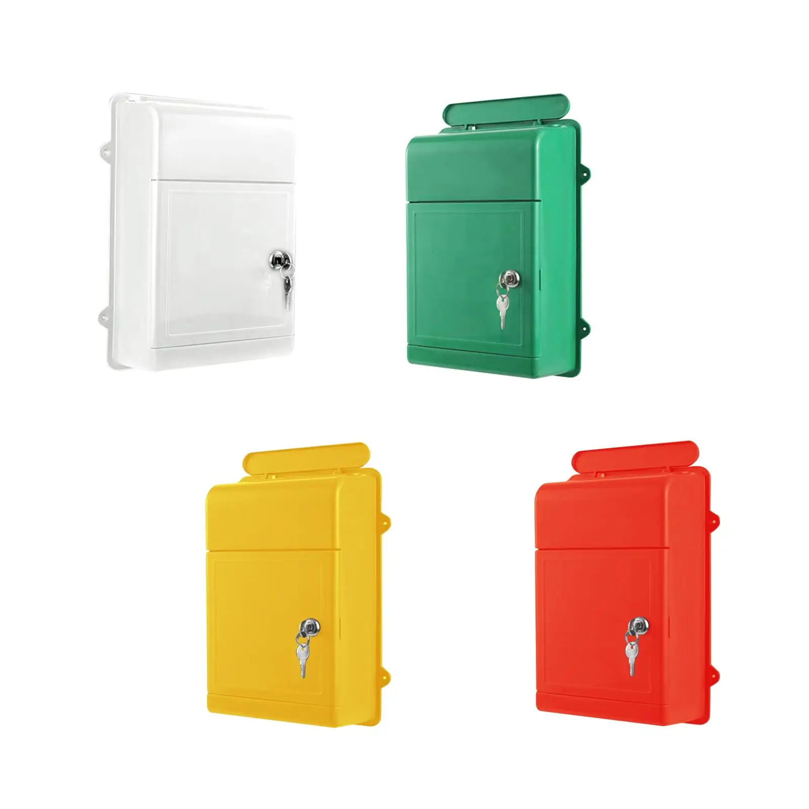 Wall Mount Mailbox Back Hollow Locking Mailbox with Key Suggestions Box Practical for Office Outdoor Building Community Street