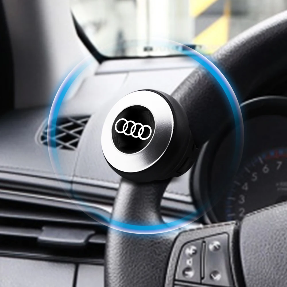 1PC360 Degree Steering Wheel Knob Ball Automatic Rotation Booster For Audi A3 A4 B5 B6 A3 8P 8V 8L A5 A6 C6 C5 A1 A7 A8 Q2 Q3