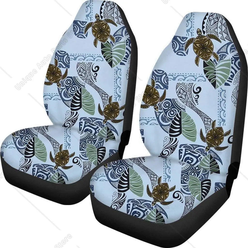 2 Pieces Vintage Tropical Leaf Print Car Seat Covers Universal Fashion Sea Turtle Auto Front Seats Protector Car Accessoires