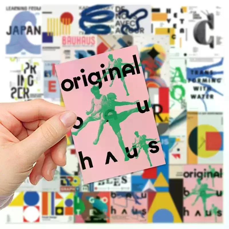 สติกเกอร์ศิลปะแนวบาวเฮาส์ 40 ชิ้น/ชุด ลายกราฟฟิตี้เท่ๆ แบบนามธรรม สำหรับตกแต่งสเก็ตบอร์ด โทรศัพท์ แล็ปท็อป กระเป๋าเดินทาง