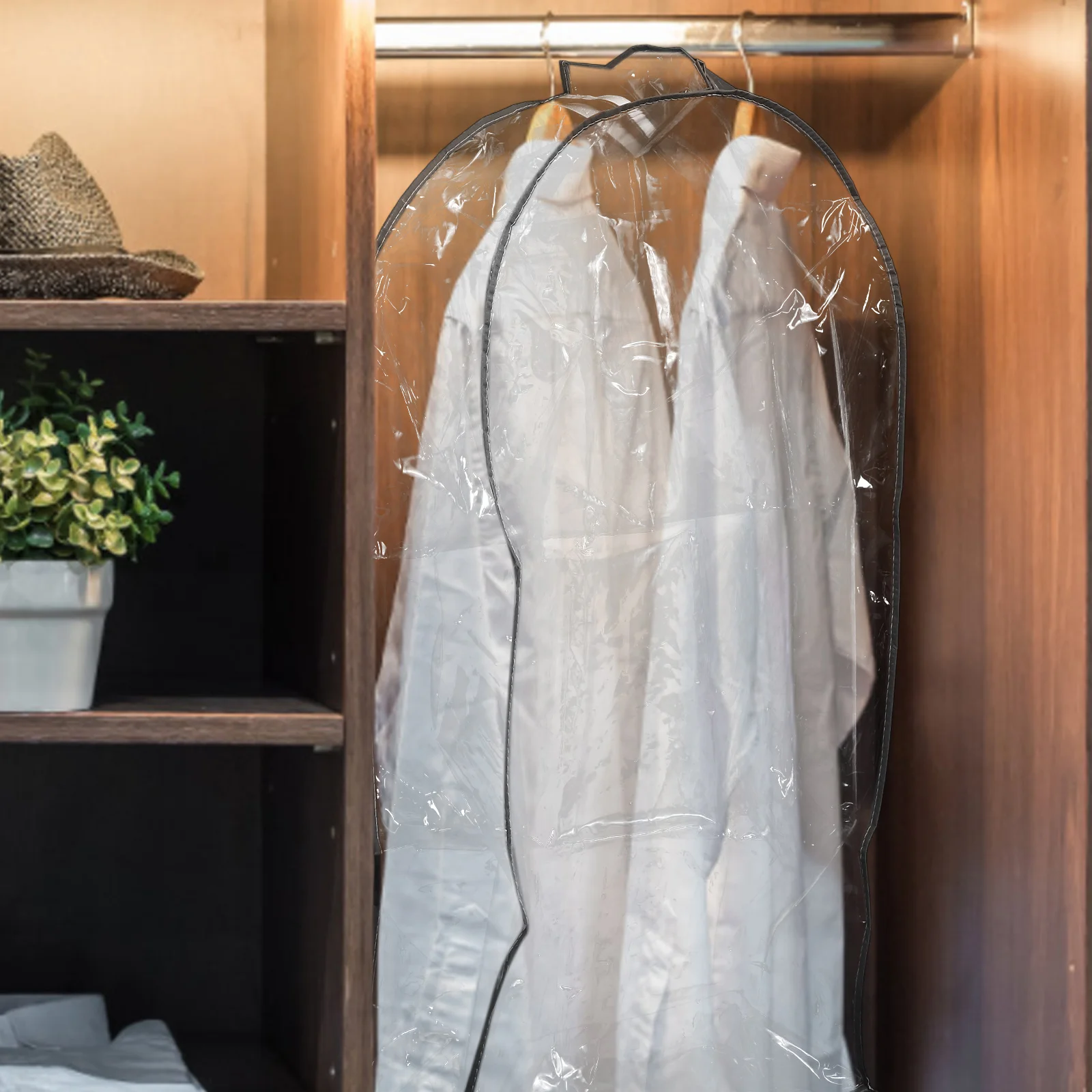 

Clear Garment Rack Dust Cover 25x50x90 PEVA Waterproof Hanging Clothes Protector Closet Storage Bag Transparent Clothing Cover