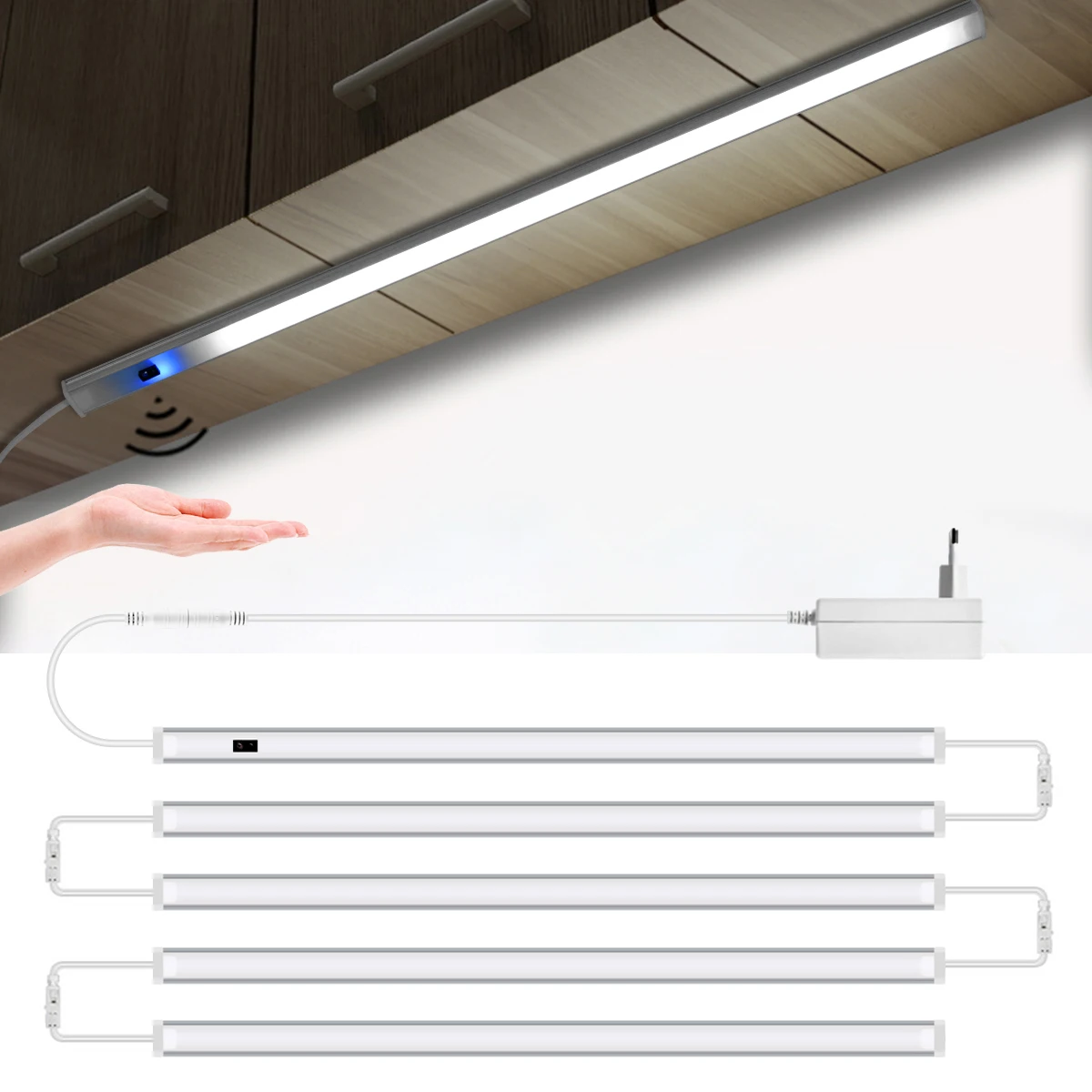 【セール中】USB キッチン LED ライトアンダーキャビネットユニットランプ非接触ハンドウェーブセンサースイッチ食器棚棚ワークベンチクローゼットデスク