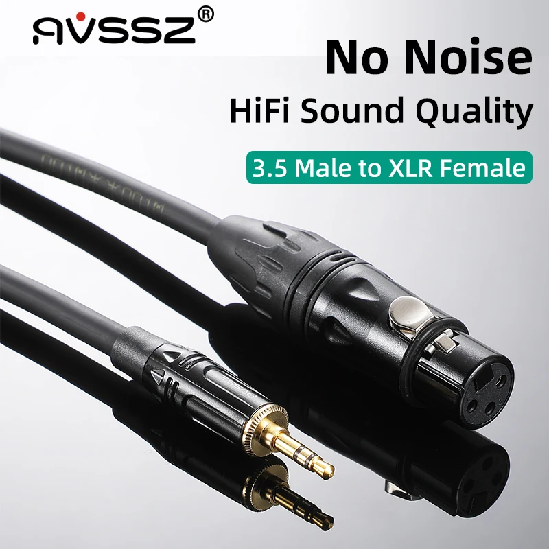 

AVSSZ 3.5mm to XLR Male Female Audio Line Mixer Computer Sound Card Microphone Cable Canare Neutrik L-2B2AT NTP3RC NC3MXX NC3FXX