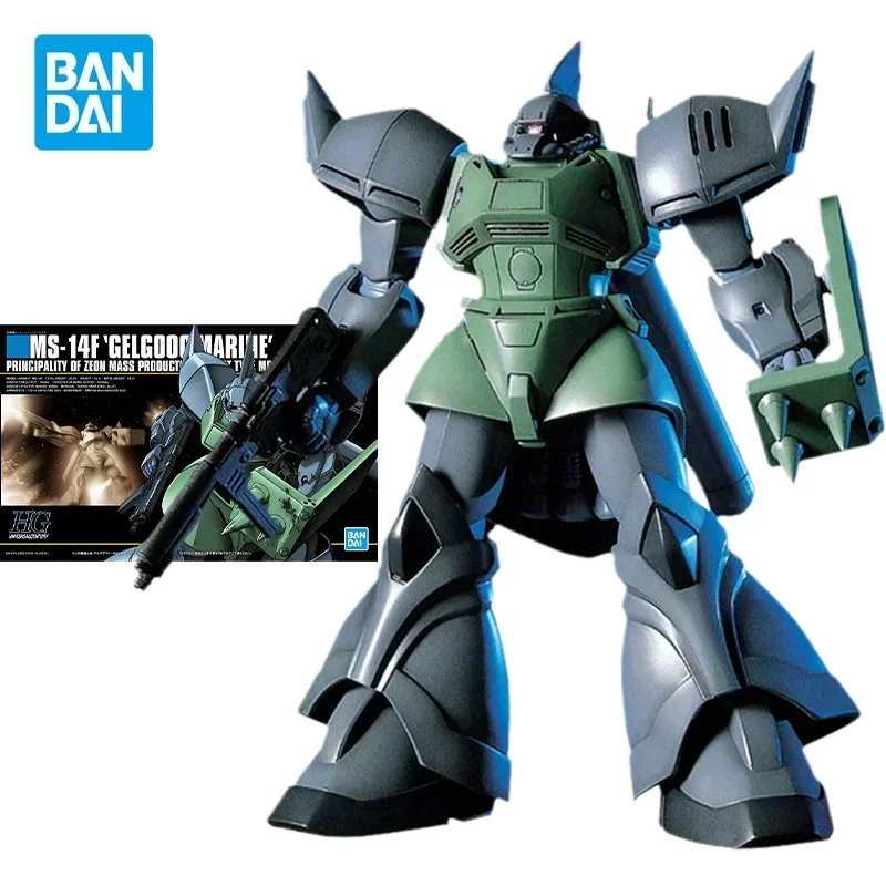 Bandai Original GUNDAM HGUC 1/144 MS-14F Gelgoog Marine Anime Action Figure Toys Collectible Model Ornaments Gifts for Children