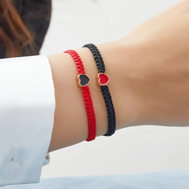 2er-Set mit farbenfrohen, herzförmigen, passenden Armbändern für Paare, Freundschaften, trendige Paar-Armbänder, Jahrestagsgeschenke zum Valentinstag – Detail 23