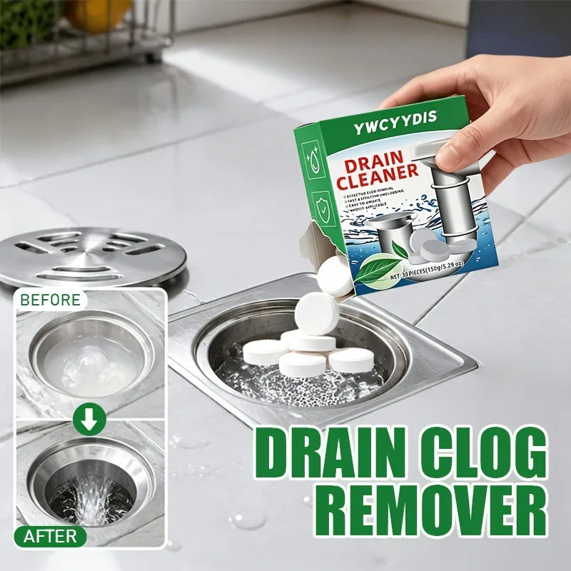 Sink drainage pipe effervescent tablets, reactive oxygen species decomposition, dust removal, maintenance, deodorization