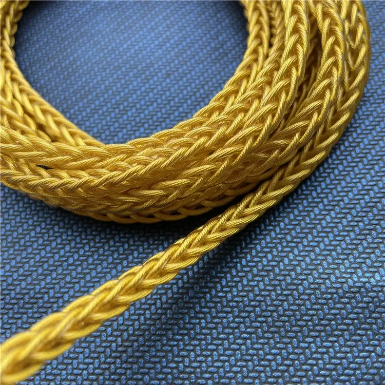 Audiocrast 5.5MM 7N Single Crystal Copper Gold-plated Copper Wire 8-strand Braid 392