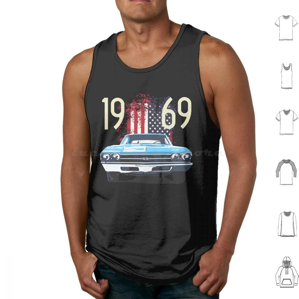 1969 Chevelle Tank Tops Vest Sleeveless 454 Super Sport Vintage Big Block Engine Classic Car Retro Car Muscle Car Antique Car