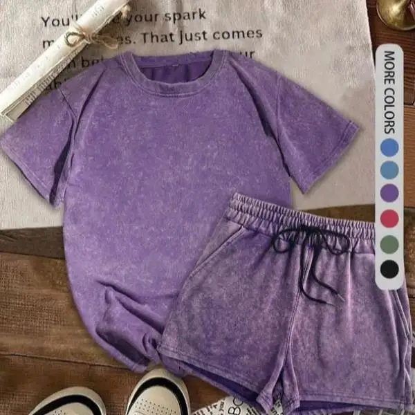 

Men's Casual Sportswear Set Two-Piece Suit Comfortable ort Sve T-irt And orts Women's Cross-Border New Sle