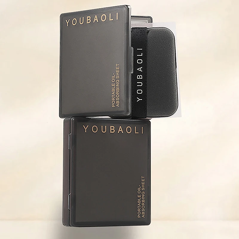 1 Pudełko Papierków Absorbujących Olej z Węglem Bambusowym z Lustrem, Przenośny Zestaw do Makijażu, Odświeżający Pielęgnacja Twarzy, Kontrola Wydzielania Sebum