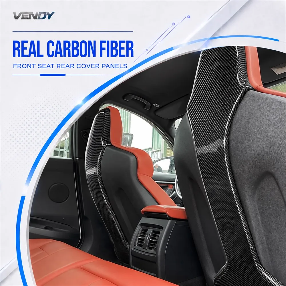Real Carbon Fiber For BMW M3 M4 M2C F80 F82 F83 Interior Front Seat Rear Cover Decoration Modification Accessories