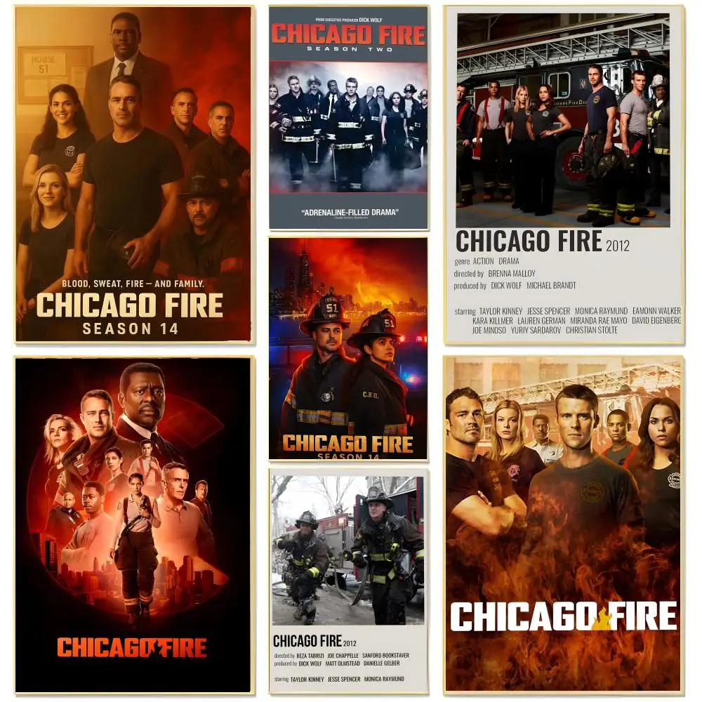 firefighter rescue tv drama C-Chicago Fire Poster Living Room Bedroom Decorative Print Unframed Decor