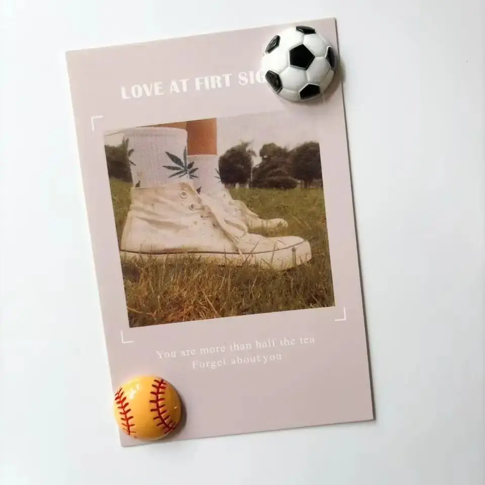 6Pcs Football Basketball Refrigerator Magnets Photo Information Fixed Magnets Home Decor