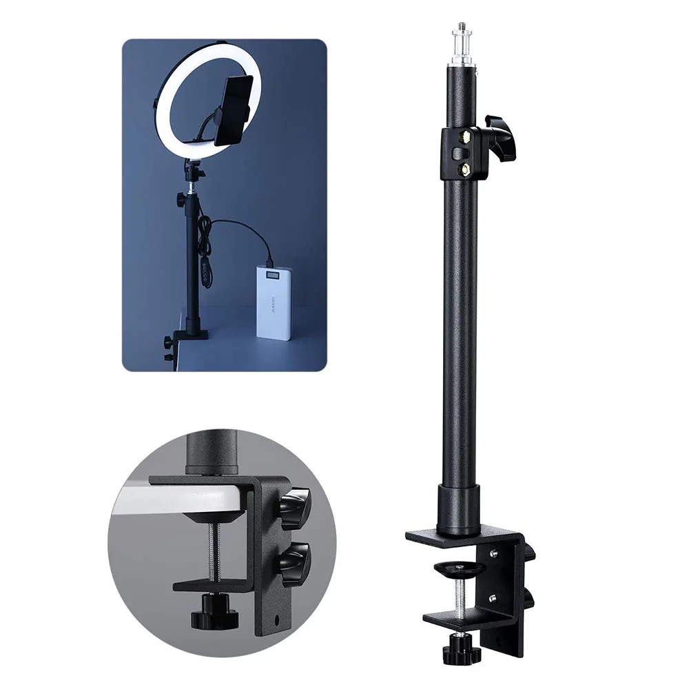 LUXCEO Multifunctional Lifting Adjustable Desktop Bracket With 1/4 Threaded Connector For Photographic Lamp Camera Ring Light