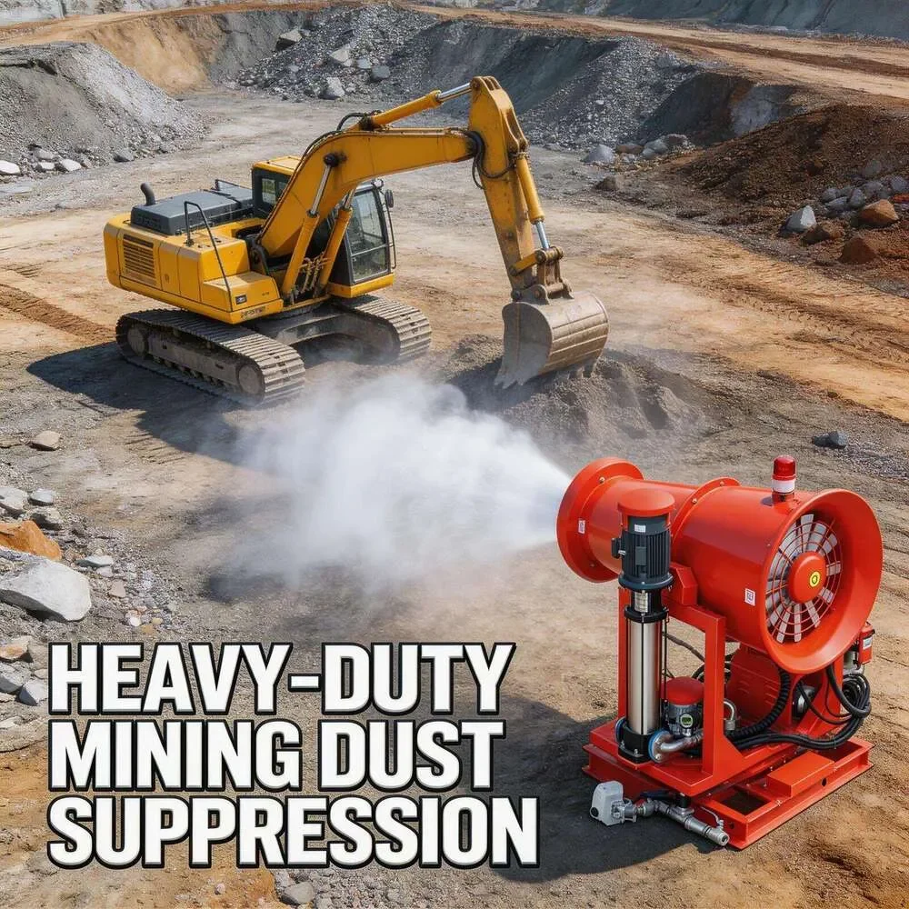 Automatic Dust Suppression Fog Cannon Machine 60m Distance Remote Operation Water Mist Sprayer For Factory Environment